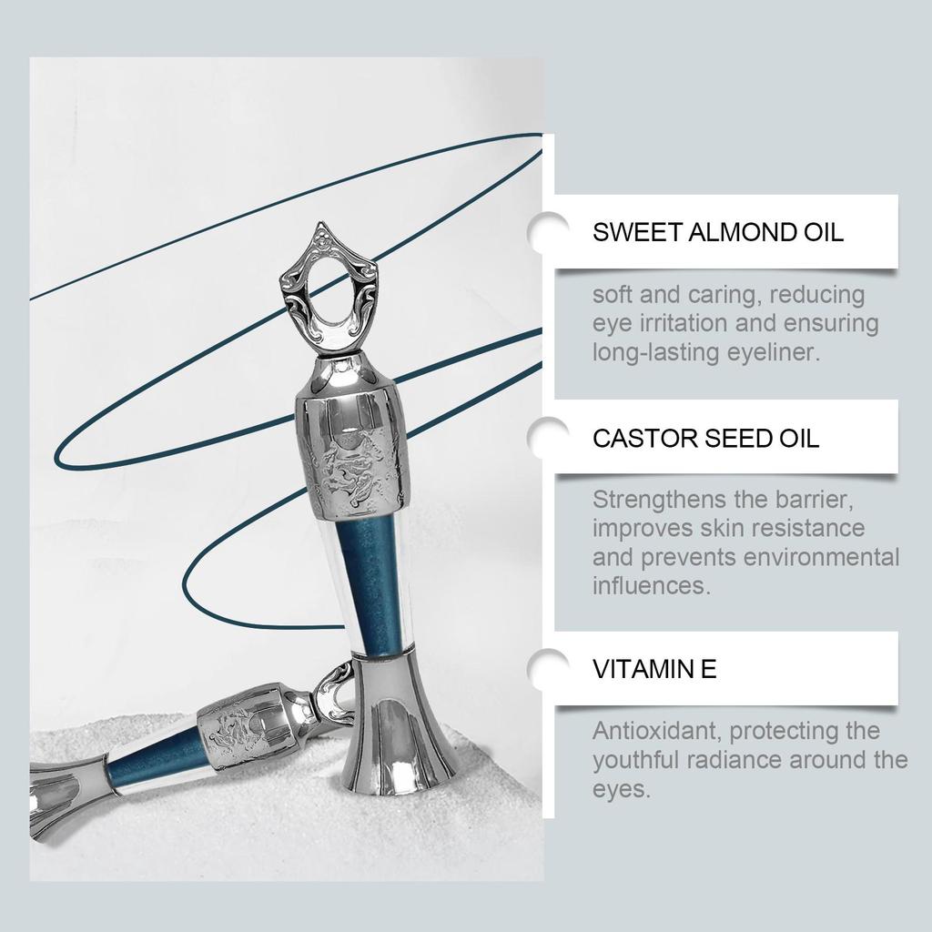 Цветная жидкая подводка-фломастер Натуральная, стойкая, увлажняющая и яркий цвет, черный/темно-зеленый/коричневый/темно-синий