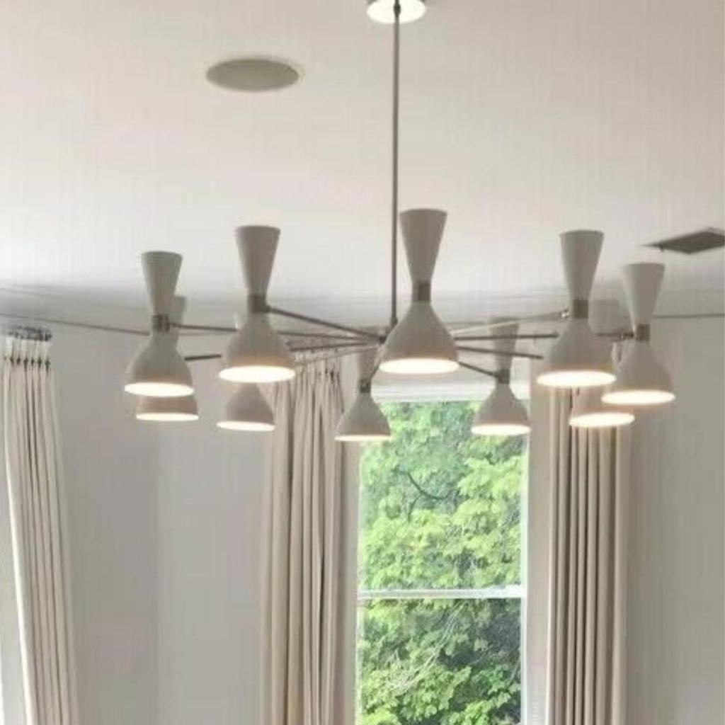 10-рожковая люстра на 20 лампочек, современная латунная люстра «Спутник», светильник середины века