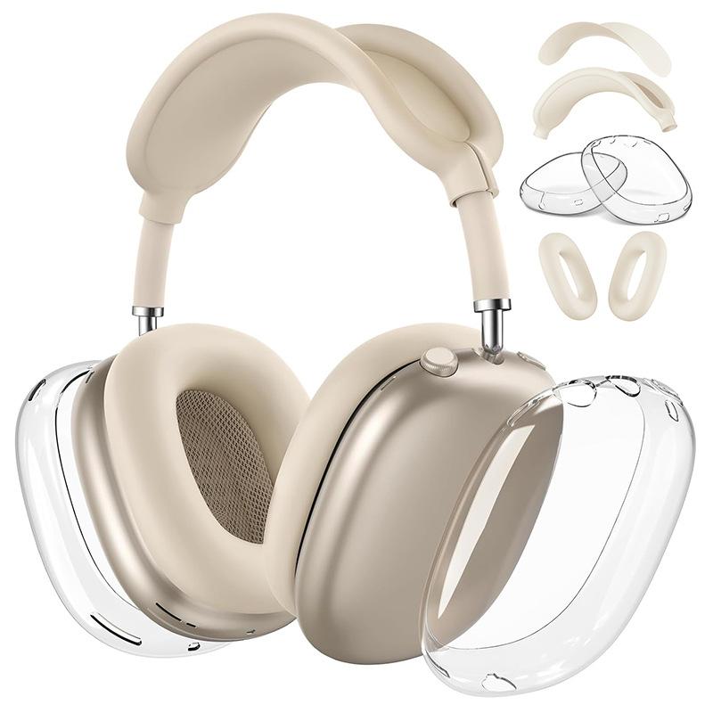 Защитный набор 4-в-1 для AirPods Max 1/2 - Прозрачные амбушюры + Силиконовое оголовье и амбушюры