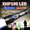 Фонарик Мощный светодиодный фонарик XHP100 Перезаряжаемый светильник Масштабируемая лампа Водонепроницаемый фонарь Супер яркий фонарик Широкодиапазонный фонарик