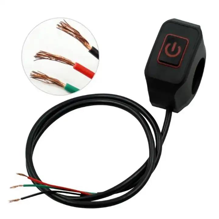 Motorcycle Electric Star Pressure Waterproof Control Switch Button With Led Light Motorcycle Handlebar Switch