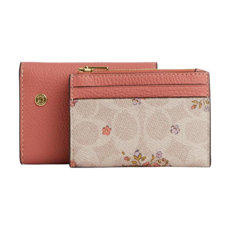Coach 10 Брендовых Кожаных Кошельков с Текстурой Кожи Обычный Женский Песочный Цвет песочный цвет