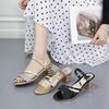 Summer New Sandals Women's Thick Heel Open Toe Middle Heel with One Shoe Two Wear Thick Heel Sandals Women's Shoes