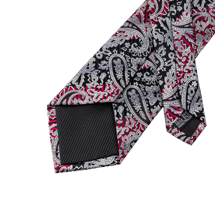 Hi-Tie Mens Silk Tie Paisley Necktie Handkerchief Cufflinks Set for Party Wedding Business