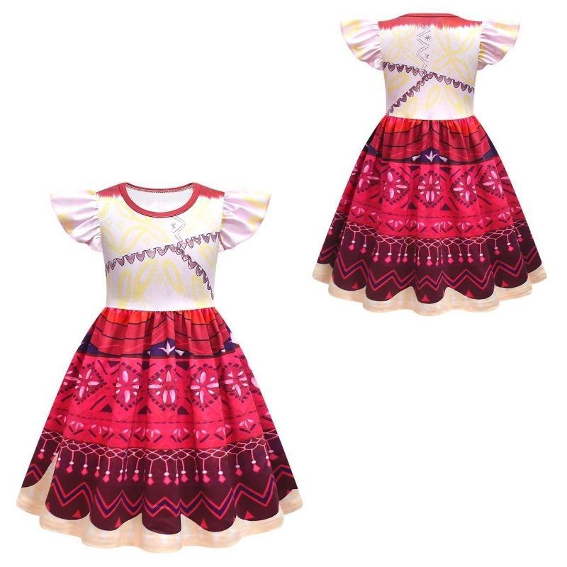 Summer New Cartoon Moana 2 Moana, Maui Same 3D Digital Printing Cute Princess Dress