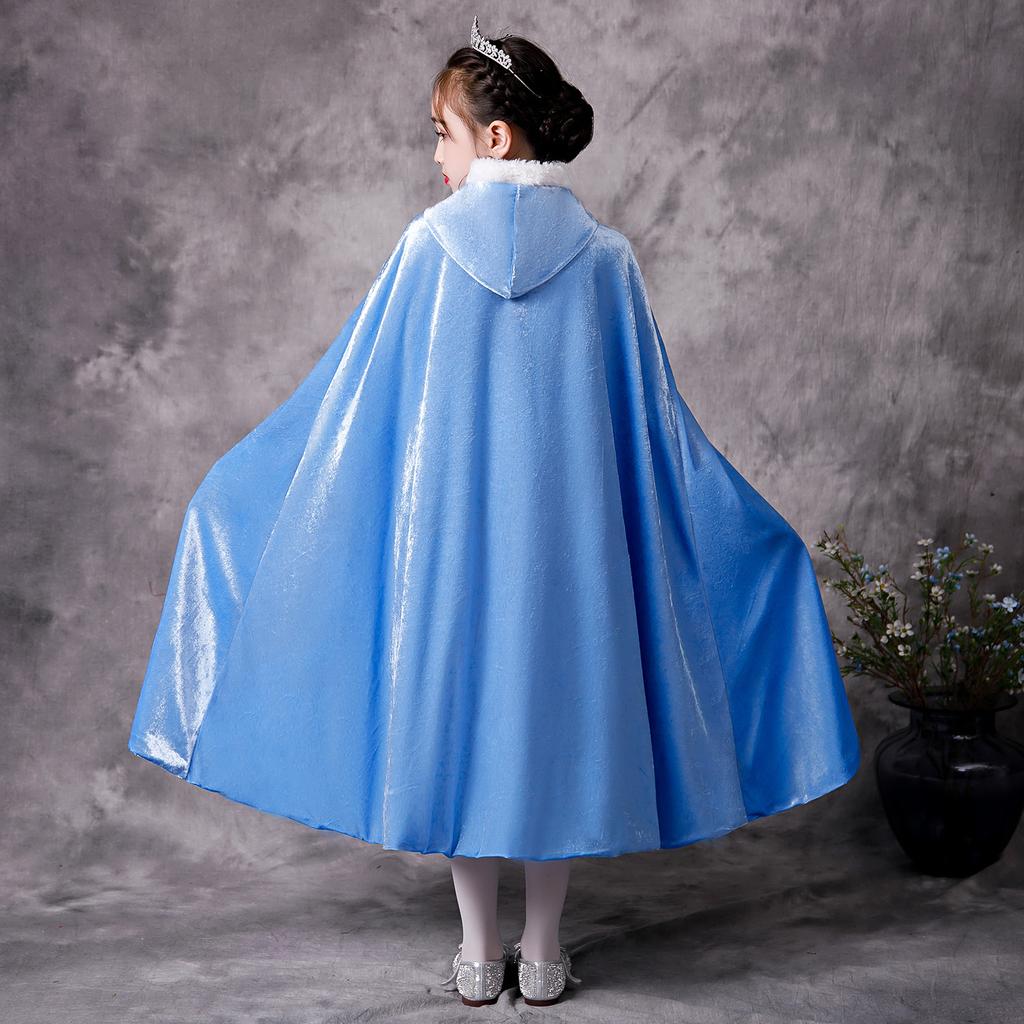 Christmas Frozen Princess Cloak Out Shawl Girls Aisha Autumn Winter Kids Aisha Cloak
