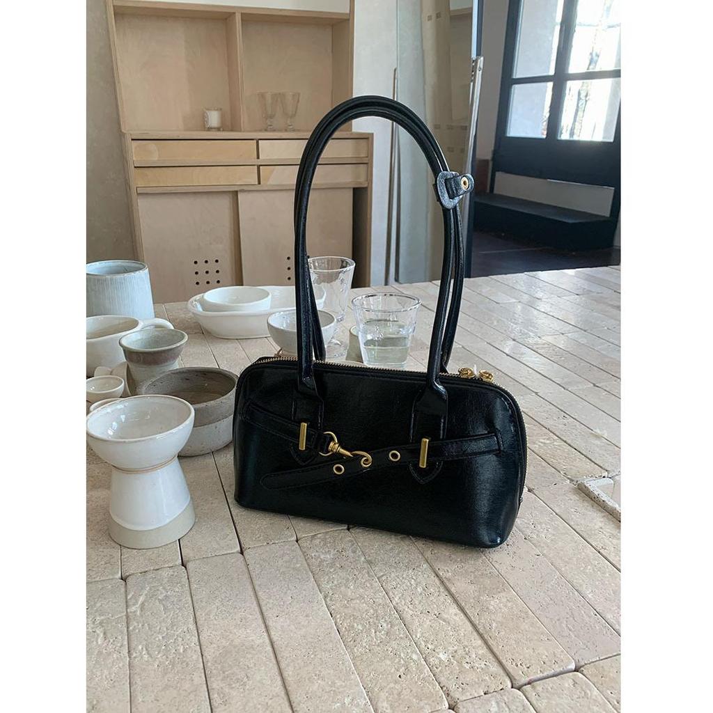 England Style Shell Shape Bags For Women Luxury Designer Handbags And Purses 2024 New In PU Belt Buckle Underarm Shoulder