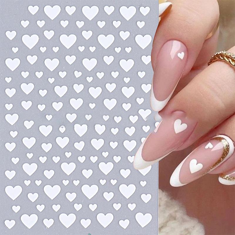 3D Black White Red Heart Villain Valentine'S Day Nail Art Stickers Nail Diy Colorful Nail Decals Nail Art Accessories