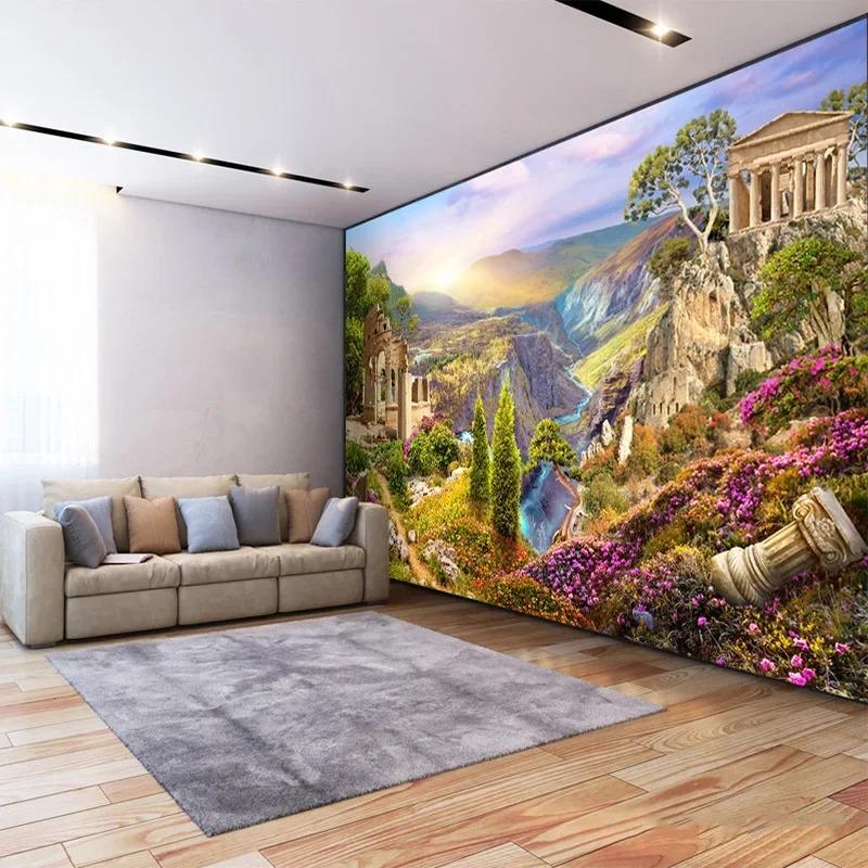 Фотообои 3d Сад Пейзаж Природа Фреска Гостиная Спальня Обои Для Стен 3d
