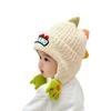 Cute Dinosaur Pullover Cap Windproof Plush Knitted Cap New Ear Protection Hat  2-6Y