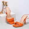 Летние женские босоножки на высоком каблуке 11 см, сексуальные сандалии-гладиаторы со шнуровкой и перекрестным ремешком, женские оранжевые подиумные туфли на платформе, фетиш-обувь