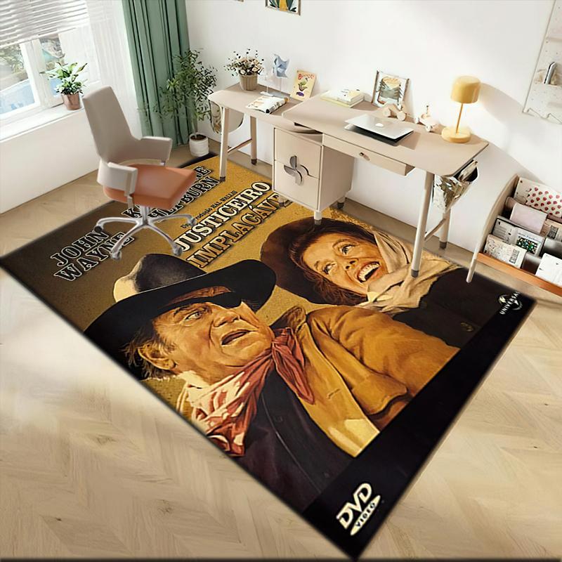 1pc John Wayne and the Western Cowgirl Carpet Rug for Living Room Bedroom Home Sofa Decoration,Kids play Non-slip Floor Mat