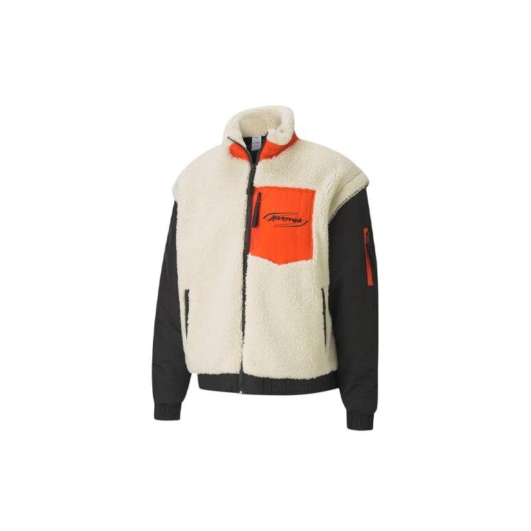 Puma X Attempt Флисовая куртка Sherpa 'Бежевый Черный Оранжевый' Мужская 598257-01