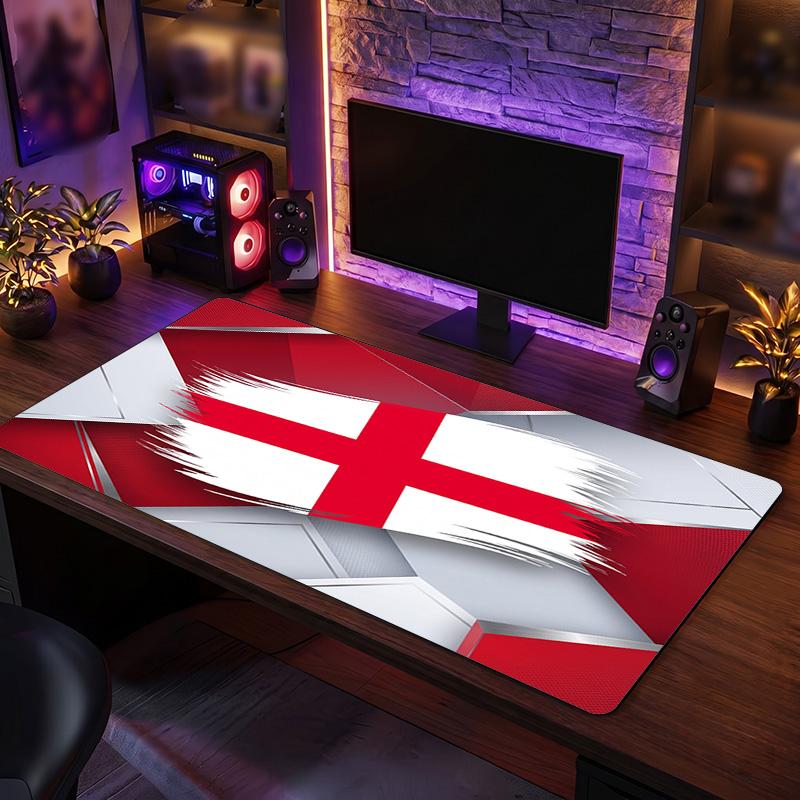 England Football Crest Mouse Pad, Extended Non Slip Rubber Desk Mat for Gaming Office Laptop Fan Gift