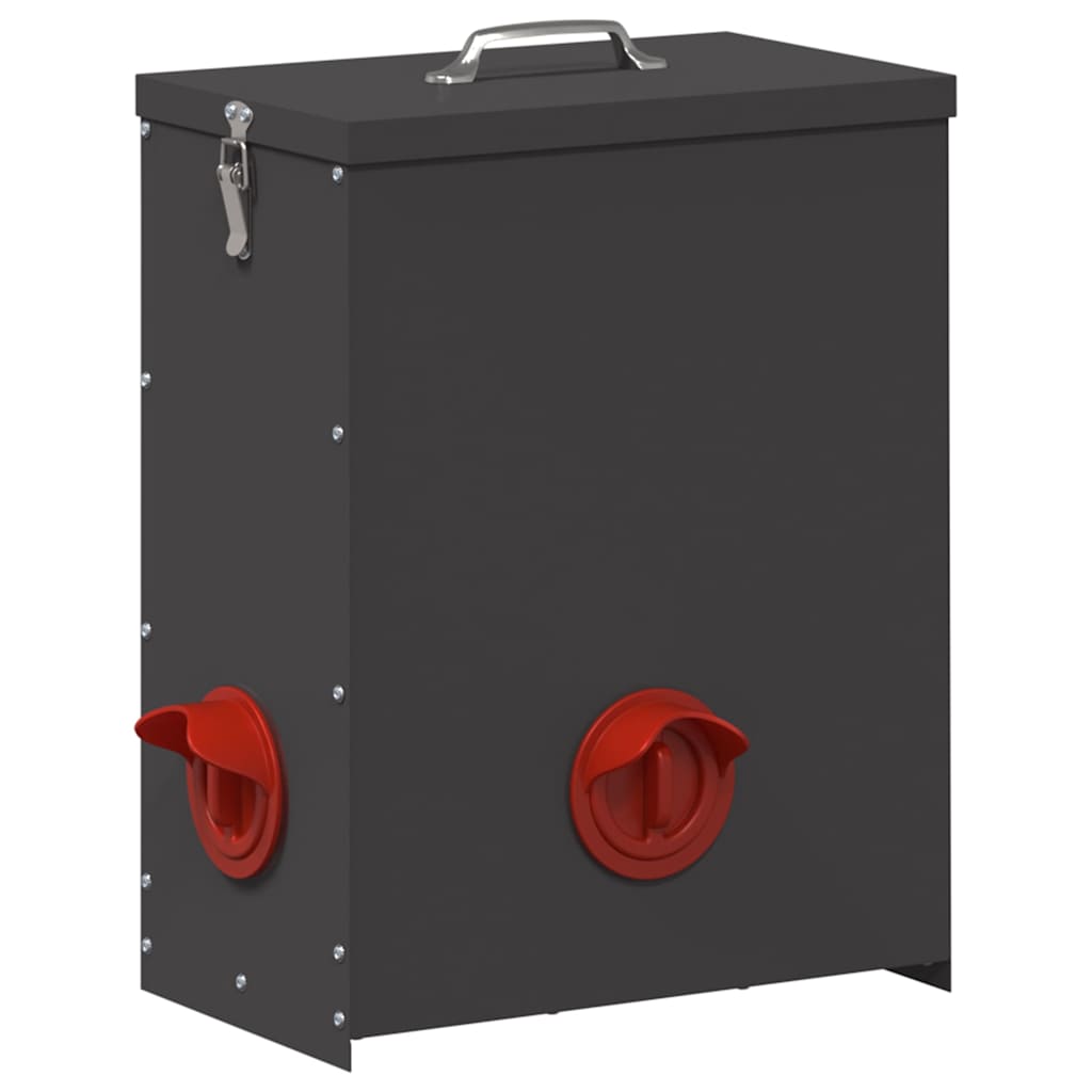 Chicken Feeder 2 pcs Black 32.5 x 20.5 x 43 cm