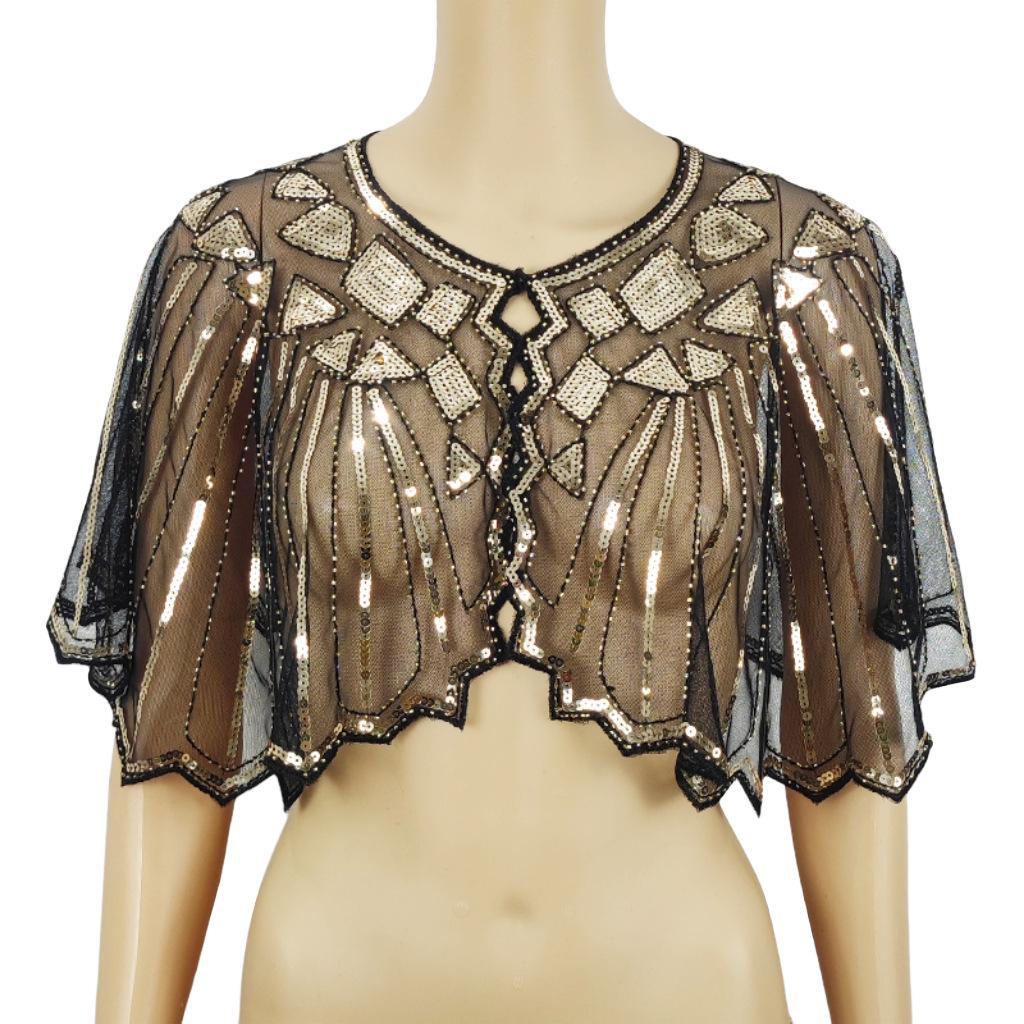 Women's Sequined Mesh Shawl - Summer Sun Protection, Slim Short Style