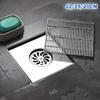 Square Floor Drain 304 Stainless Steel Brushed Solid Stripes Anti-odor Bathroom Shower Drainage Floor Drains Cover 12/15/20cm