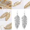 Women's Retro BohoFeather Rhinestone Eardrops Party Hook Dangle Earrings