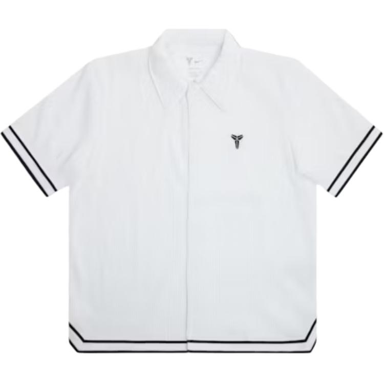 Nike Плиссированный баскетбольный топ с коротким рукавом Kobe Белый/Черный Мужские топы IB0020-100