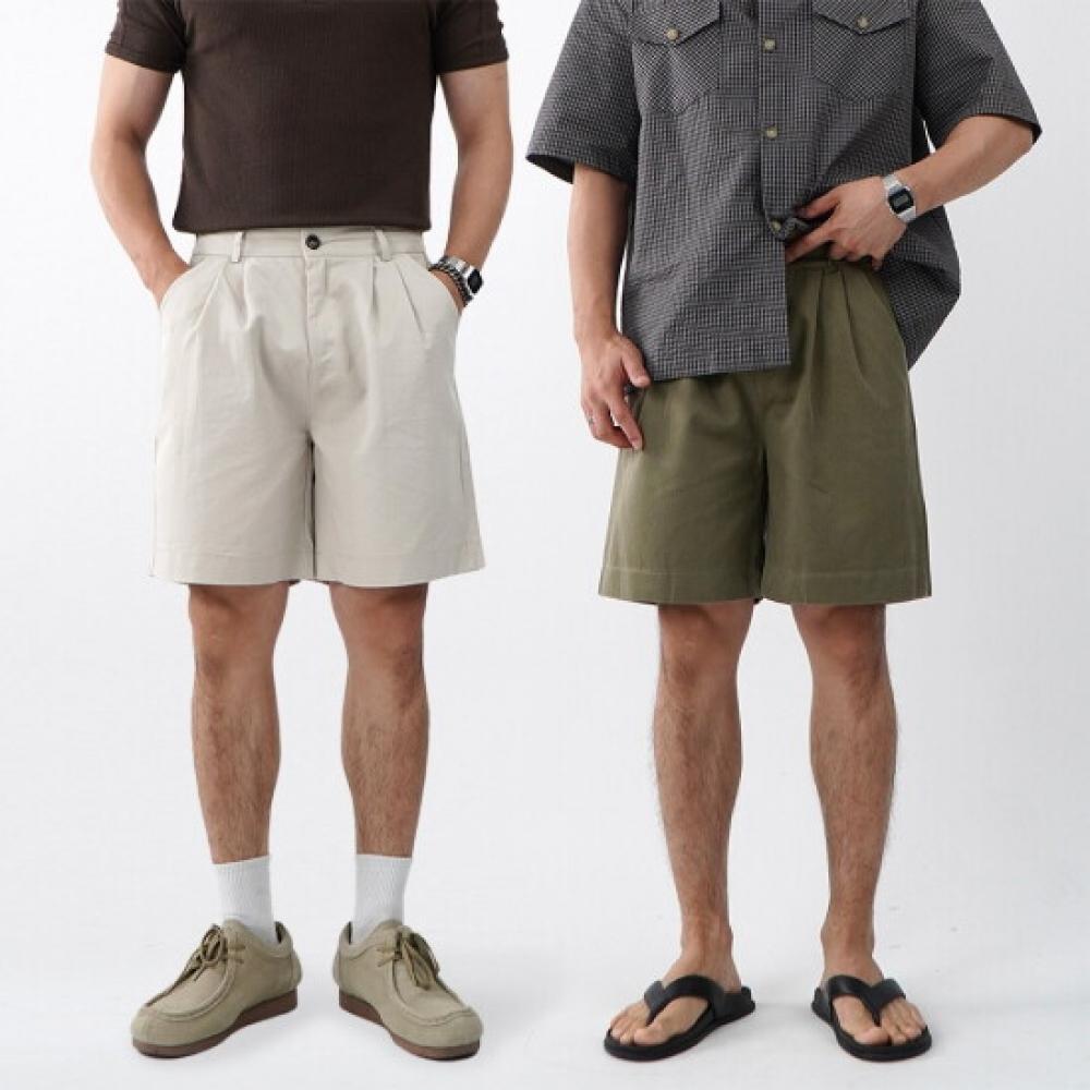 Onl Men S Pintuck Banding Bermuda pantS 6 Part Chino ShortS