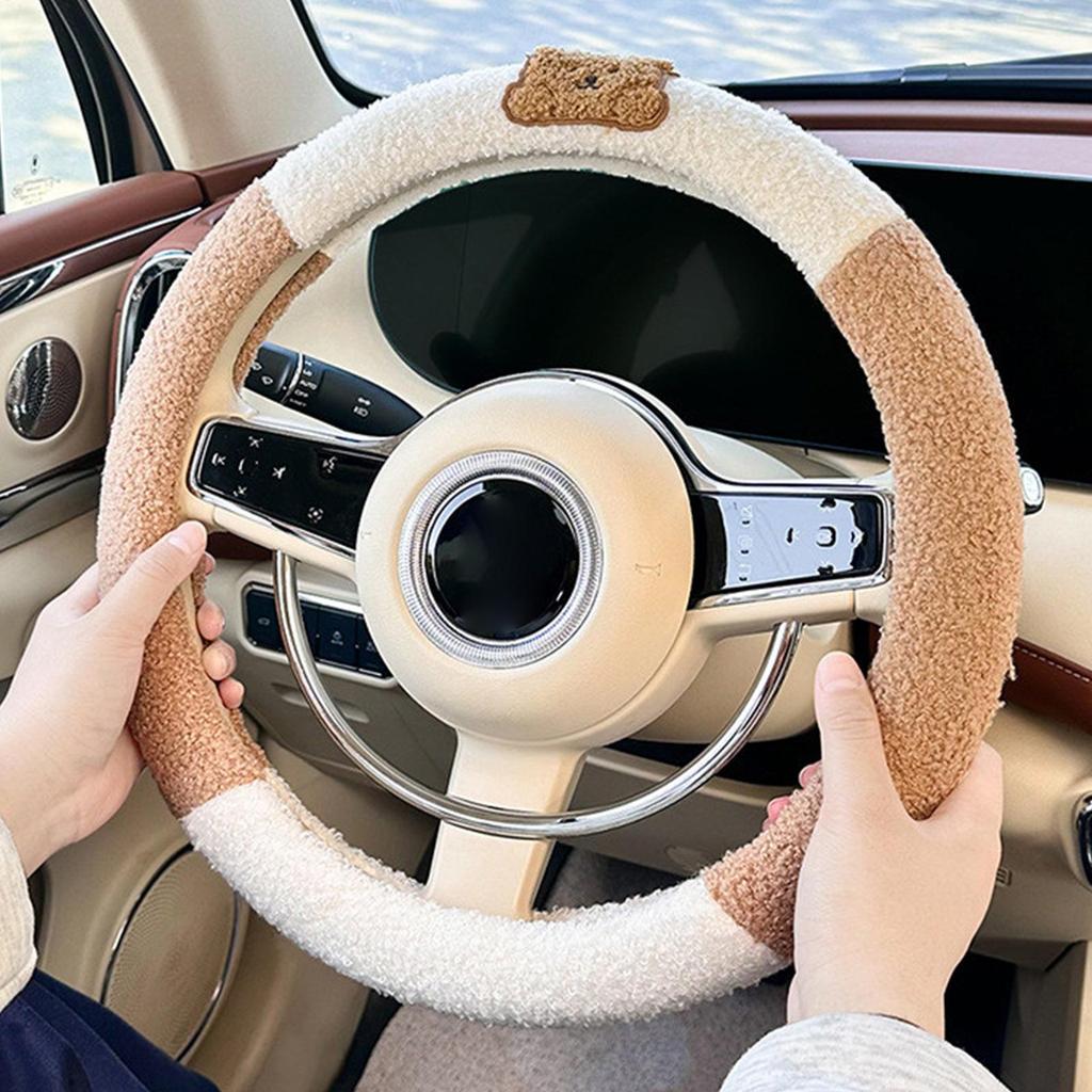 Чехол на руль мужской 15 дюймов теплый автомобильный декор ручки милый чехол на руль с дизайном животных для украшения мужчины женщины