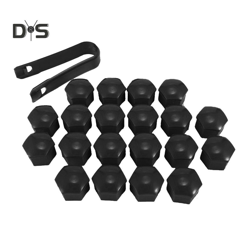 DYS Auto Shop 20Pcs 17mm Car Vehicle Wheel Center Nut Protection Cover Caps with Removal Tool