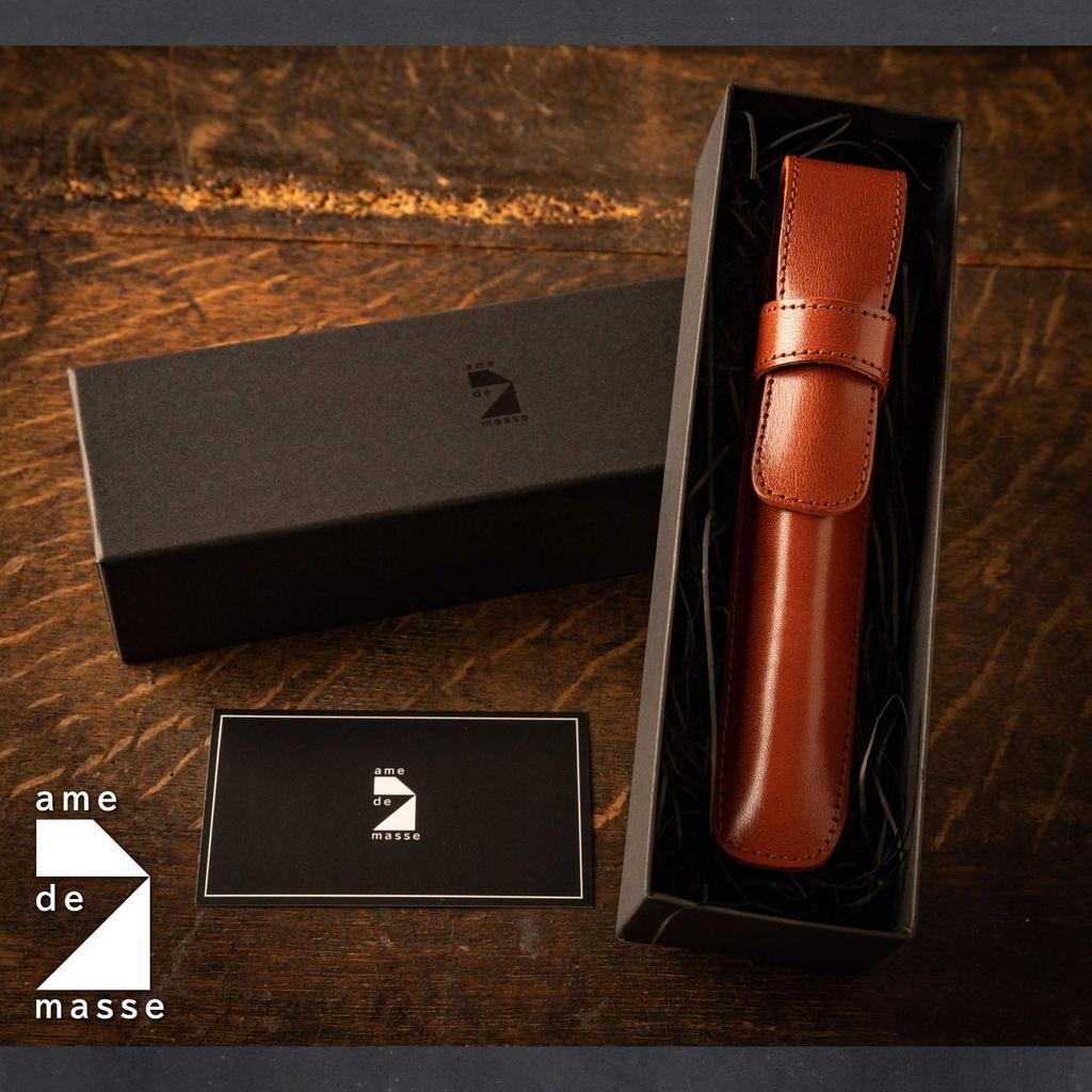 De Pen Case Tochigi Leather Натуральная кожа Сделано в Японии Подставка для перьевой ручки Простая ручная работа R Коричневый [Am Mas] PC-019