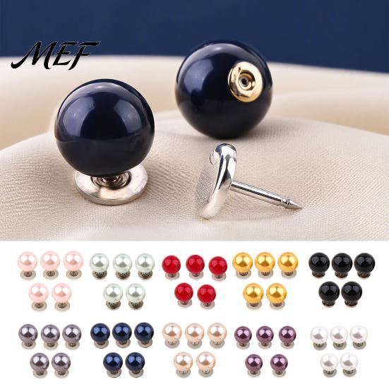 No-sew Shirt Buttons 5Pcs Fake Pearl for Clothing, Removable Decorative Brooch Pins, No Quick Fix Sewing Sew Safety Pins Neckline Embellishment,