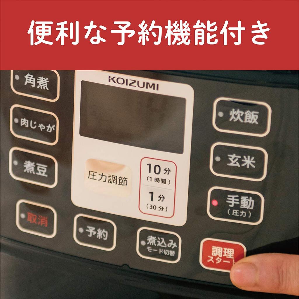 Скороварка электрическая микрокомпьютерная Koizumi 5 типов автоматическое меню одним нажатием 51 пункт книга рецептов в комплекте красный 1.6 л KSC-3501/R