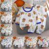 2024 Summer Children's Long Sleeve Cotton Pajama Set - Thin Sleepwear for Air-Conditioned Rooms