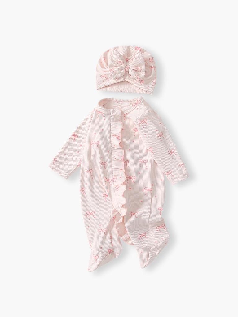 Боди для новорожденной девочки на весну и осень - Теплый комбинезон 'Полная Луна'