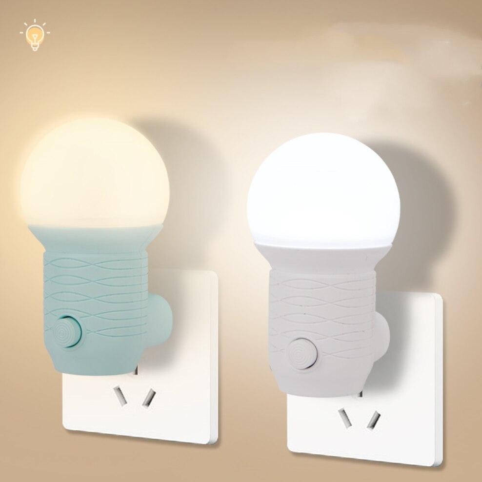 Светодиодный подключаемый ночник, 2 цвета, детский светильник для кормления глаз, светильник для сна, розетки для спальни, энергосберегающие милые лампы для коридора, балкона