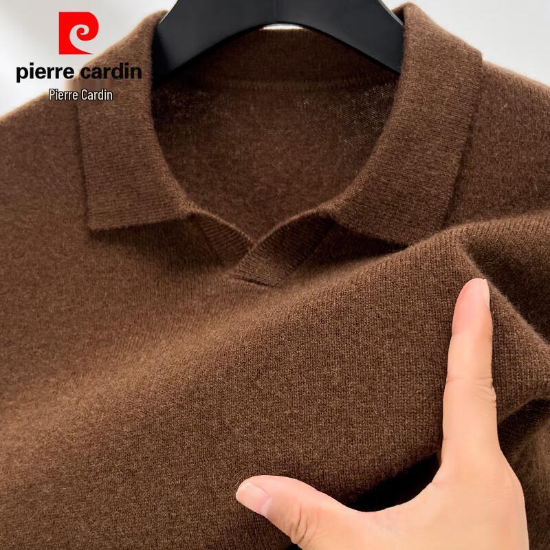 Мужской свитер Pierre Cardin из 100% шерсти с воротником поло