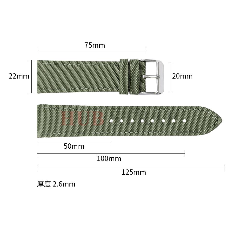 20 мм 22 мм Нейлоновый кожаный ремешок для часов Мягкий холщовый ремешок Универсальный браслет для Seiko для IWC для мужчин женщин Спортивный ремешок на запястье