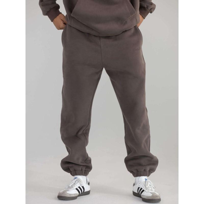Comfrt Solid Embroidered Fleece Oversize Hoodie Sweatpants Set Casual Couple Outfit