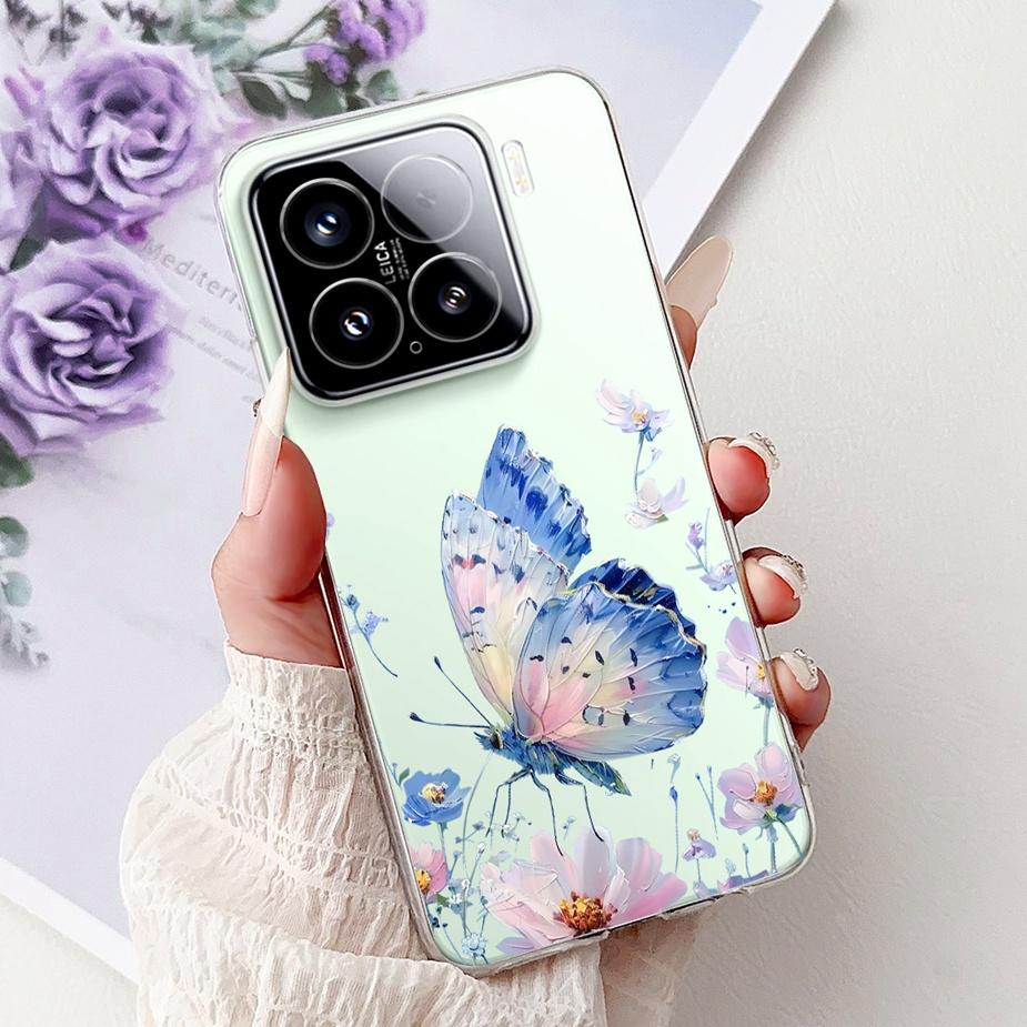 Чехол для Xiaomi Mi 15 Pro 5G Новый модный окрашенный чехол Мягкий силиконовый тонкий чехол для телефона для Xiaomi 15 Pro Mi15 5G Задняя крышка Fundas