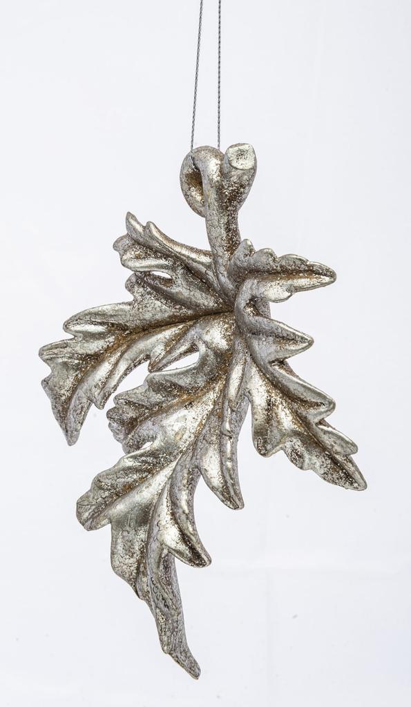 ART-POL Silver Leaf Bauble Pendant 17x13x3 cm