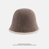 Autumn and Winter Solid Color Warm Hat for Women Japanese Simple Knitted Fisherman Hat Korean Face-showing Small Chenille Casual Basin Hat