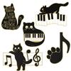 Music Piano Notes Cartoon Cat Enamel Brooch Pin Art Badge Jewelry Decorate Accessories