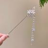 Elegant Chinese Style Hair Accessories Vintage Spring Flower Element Hairpins Light Luxury Tassel Hair Stick For Women Girls