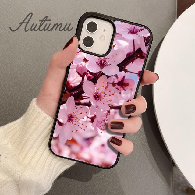 Чехол для телефона с цветком сливы для iPhone 11 12 13 14 Pro Max mini X XR XS SE 2020 6S 7 8 Plus Samsung Galaxy S21 S22 Крышка-накладка