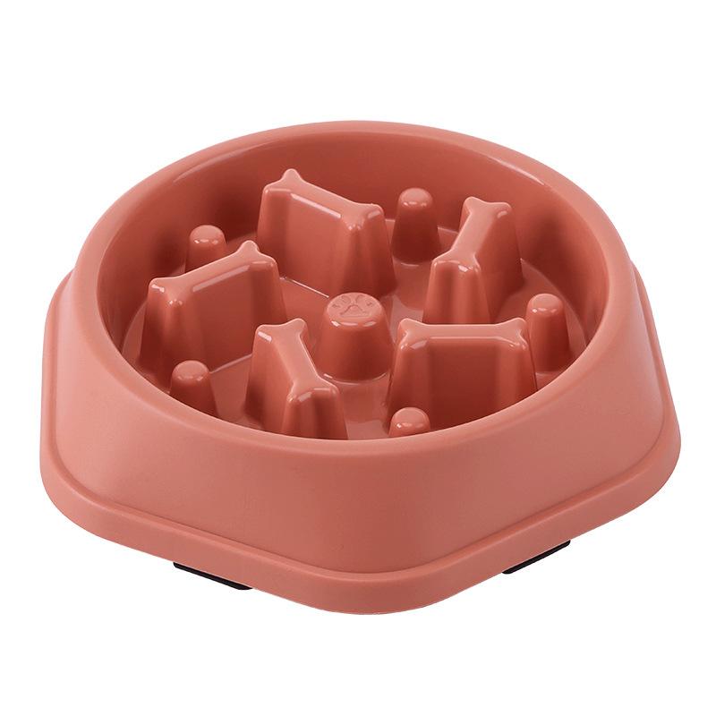 Simple Dog Bowl Bone Slow Food Bowl Anti Choking Bowl Pet Dog Bowl Feeder