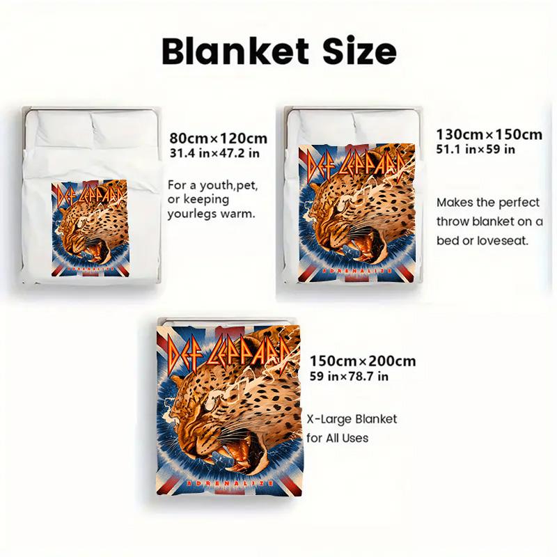 Def Leppard 2D Flat Pattern Flannel Blanket High quality All Seasons Warmth and Comfort Perfect for Christmas Gifts.DMT0925473