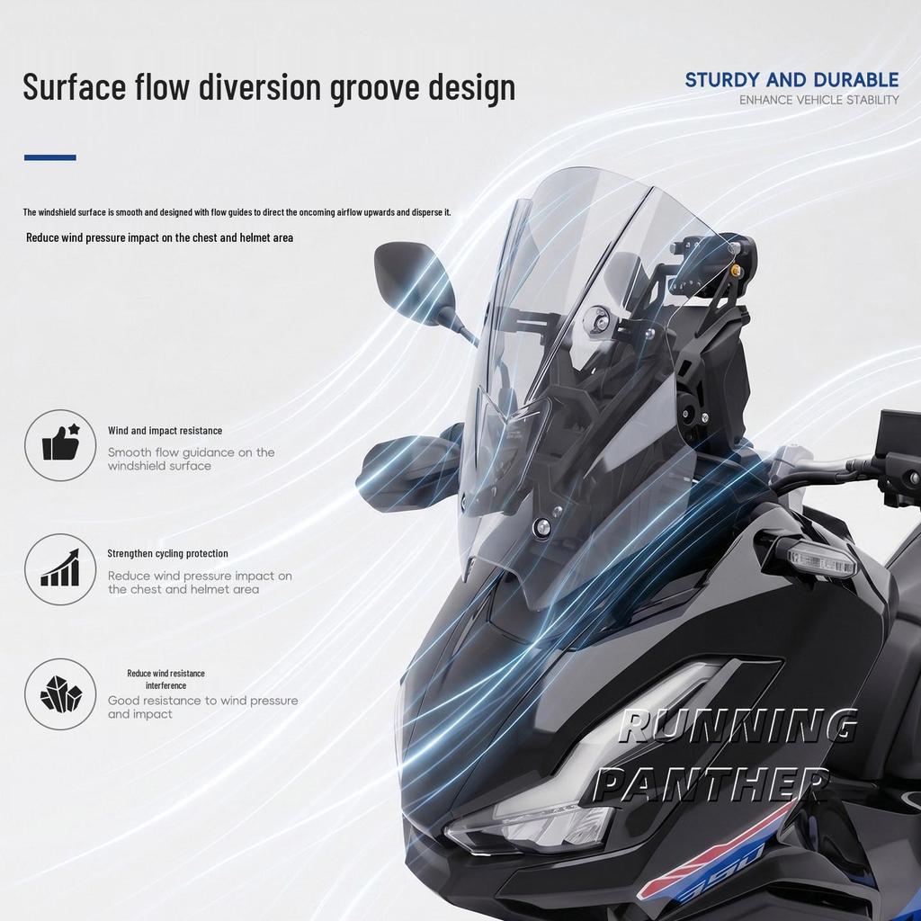 Прозрачное ветровое стекло для мотоцикла Honda ADV350 - Модифицированное PC, литье под давлением