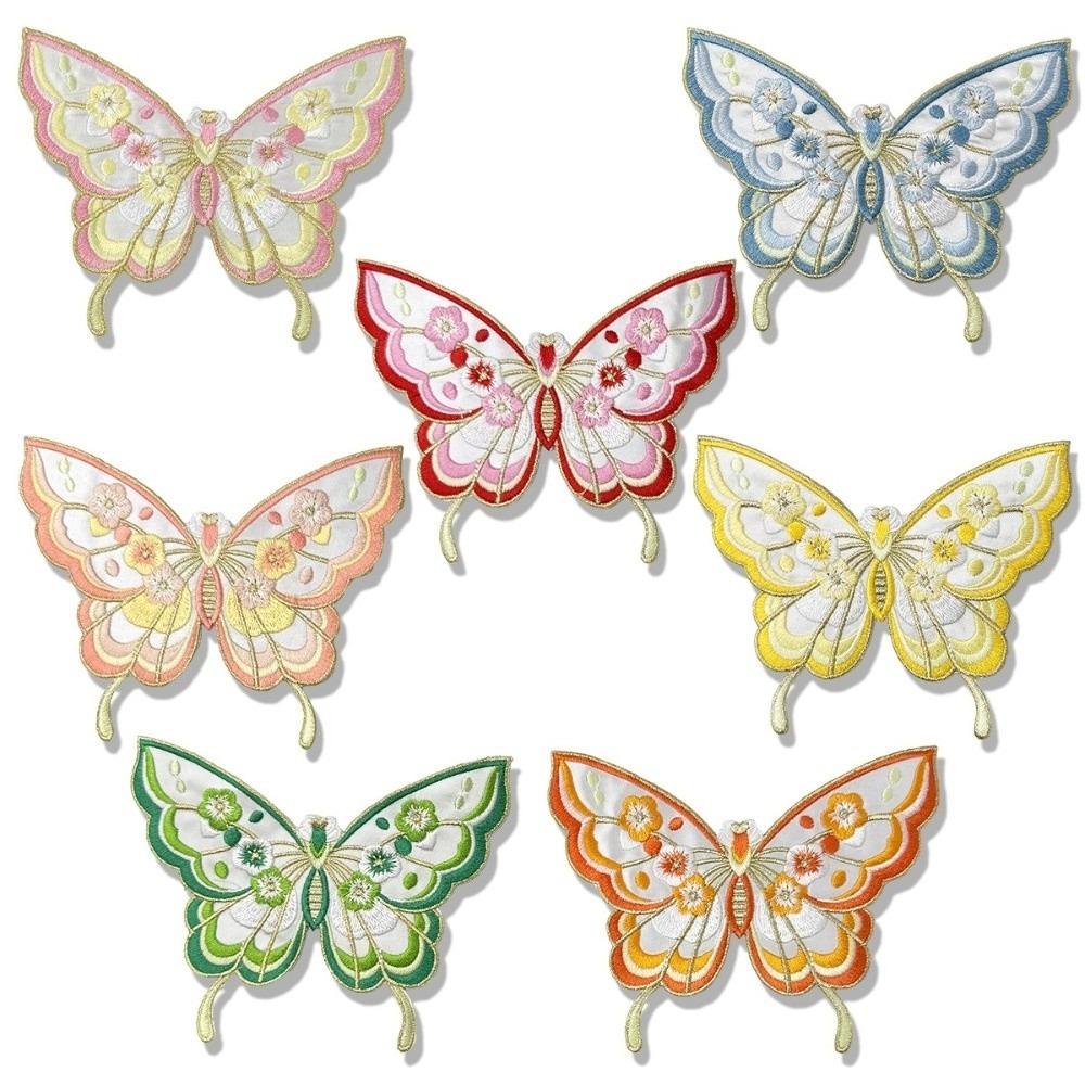 Fabric Iron On Patches DIY Bag Butterfly Fabric Applique Embroidery Butterfly Patch Clothing