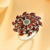 Gorgeous Light Luxury Natural Red Garnet Ring for Women 925 Sterling Silver Real Gemstone Fine Jewelry Anniversary Banquet Gift