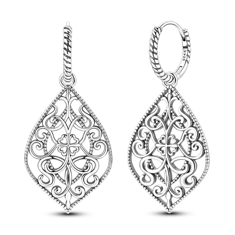 Purple Zircon Hoop Earrings 925 Silver U-shaped Liquid Metal Love Heart Fashion Earrings For Women Jewelry