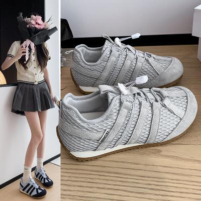 Дышащая сетка немецкие тренировочные туфли женские 2025 лето новый популярный ретро Форрест Гамп обувь плоская повседневная спортивная белая обувь