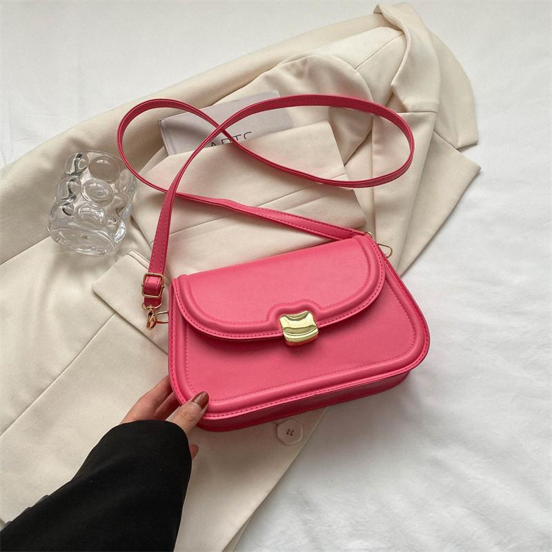 Trendy Simple Fashion Solid Color Shoulder Crossbody Bag For Women 2023 Spring Summer New Stylish Lady Bag