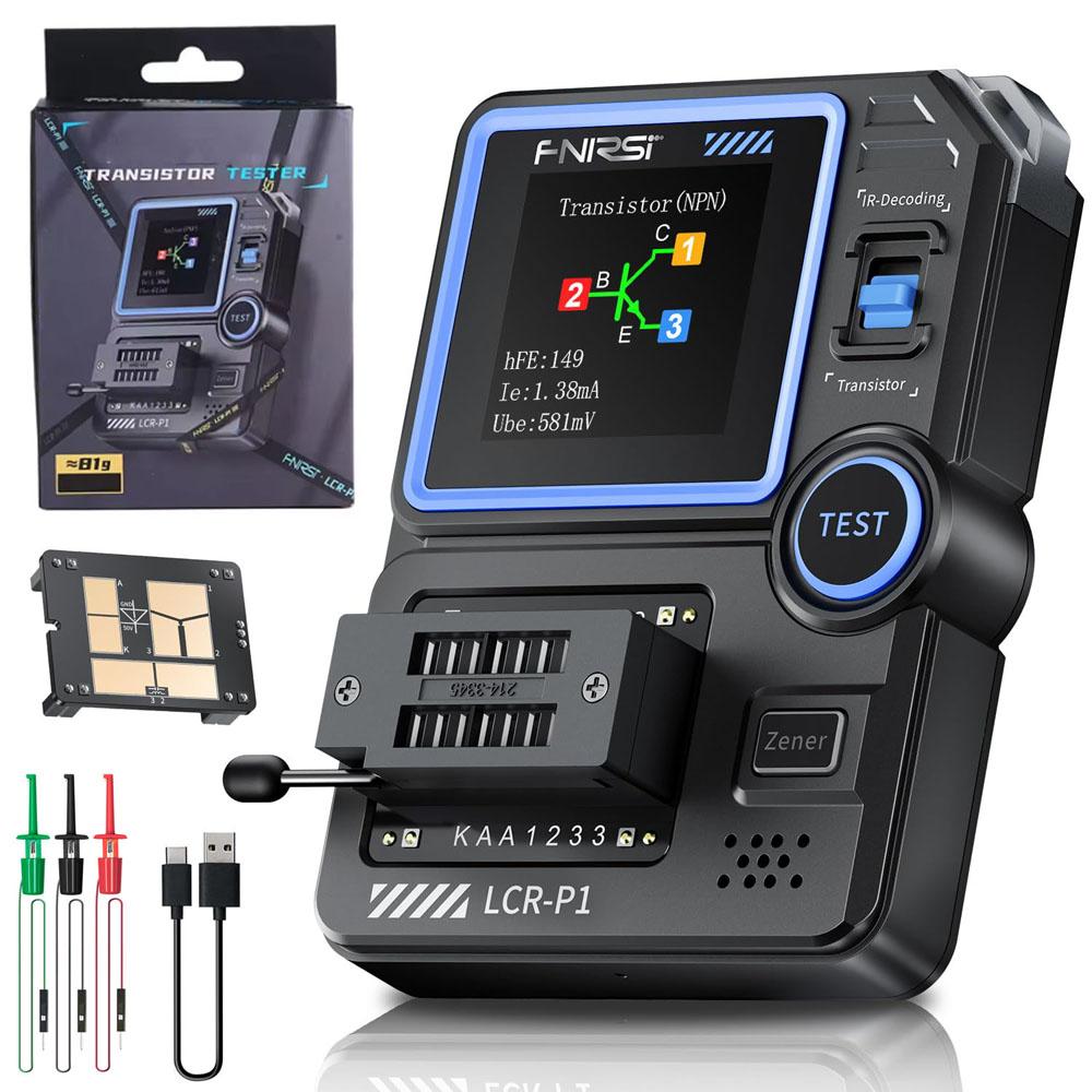 FNIRSI LCR-P1 Transistor Tester,Transistor Capacitor Tester,SMD Electronic Component Tester,Diode Triode Zener Diode Resistance